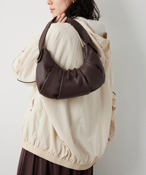 モカ】【Hoaw.】ホーボーバッグ Whim Gazette Hoaw WIDE HANDBAG S 