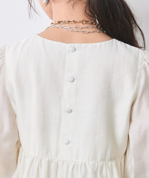 CHIC STYLE(シックスタイル)の「シアーギャザーブラウス<大きいサイズ有>シックスタイル(シャツ/ブラウス・レディース・ネイビー/アイボリー・M/L/LL/3L/4L/5L)」の13枚目の写真