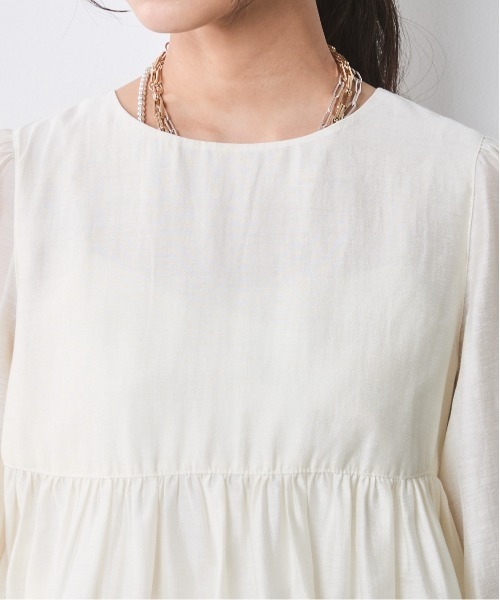 CHIC STYLE(シックスタイル)の「シアーギャザーブラウス<大きいサイズ有>シックスタイル(シャツ/ブラウス・レディース・ネイビー/アイボリー・M/L/LL/3L/4L/5L)」の15枚目の写真