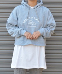 裏起毛アシンメトリーパーカー