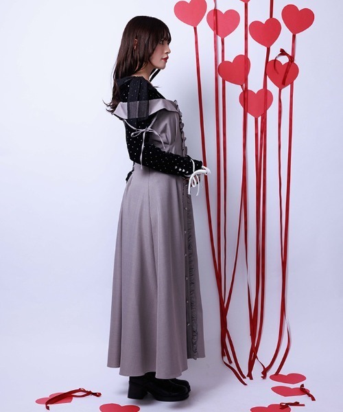 axes femme（アクシーズファム）の「チュールリボン付ワンピース（ワンピース・レディース・ワイン/グレー/ミント・FREE）」の9枚目の写真