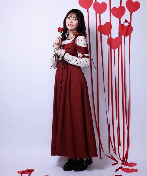 axes femme（アクシーズファム）の「チュールリボン付ワンピース（ワンピース・レディース・ワイン/グレー/ミント・FREE）」の11枚目の写真