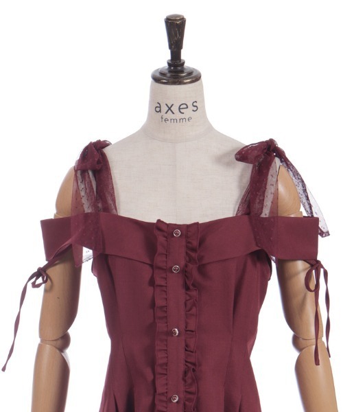 axes femme(アクシーズファム)の「チュールリボン付ワンピース(ワンピース・レディース・ワイン/グレー/ミント・FREE)」の20枚目の写真
