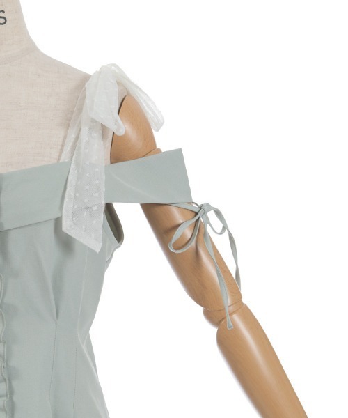 axes femme（アクシーズファム）の「チュールリボン付ワンピース（ワンピース・レディース・ワイン/グレー/ミント・FREE）」の7枚目の写真