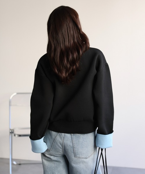 ap retro（アプレトロ）の「バイカラーニットカーディガン（カーディガン/ボレロ・レディース・チャコール/アイボリー/ブラック/グレー・FREE）」の18枚目の写真