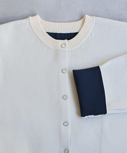 ap retro（アプレトロ）の「バイカラーニットカーディガン（カーディガン/ボレロ・レディース・チャコール/アイボリー/ブラック/グレー・FREE）」の6枚目の写真