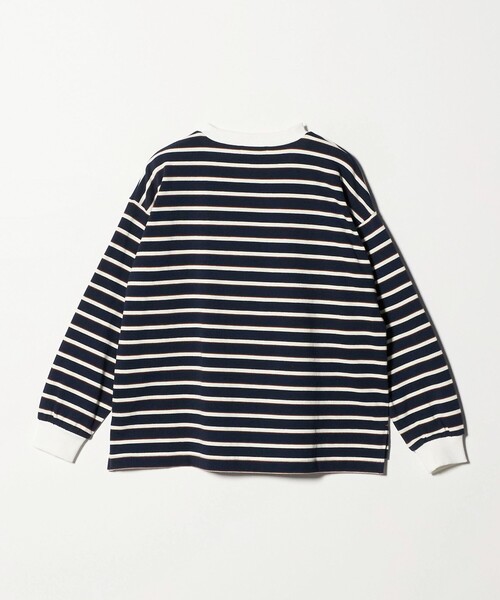 UNIVERSAL OVERALL（ユニバーサルオーバーオール）の「【別注】＜UNIVERSAL OVERALL＞ボーダー ロングスリーブ / キッズ  140cm-160cm（Tシャツ/カットソー・キッズ・ネイビー/オフホワイト・M(140-150cm)/L(160cm)）」の3枚目の写真