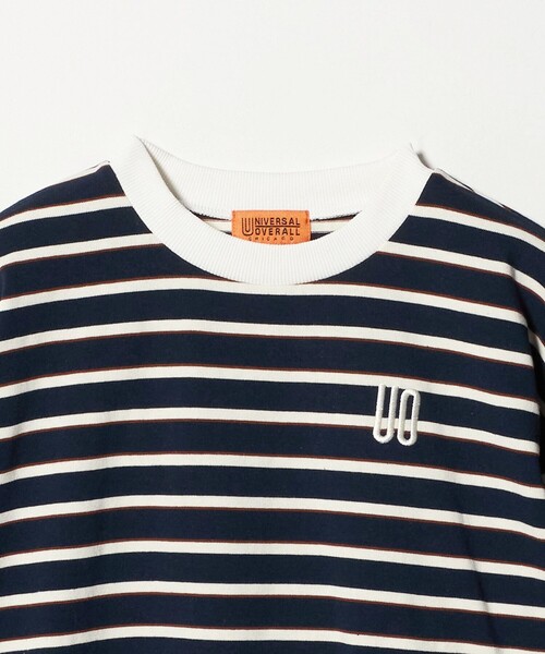 UNIVERSAL OVERALL（ユニバーサルオーバーオール）の「【別注】＜UNIVERSAL OVERALL＞ボーダー ロングスリーブ / キッズ  140cm-160cm（Tシャツ/カットソー・キッズ・ネイビー/オフホワイト・M(140-150cm)/L(160cm)）」の4枚目の写真