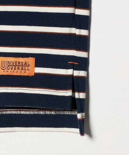 UNIVERSAL OVERALL（ユニバーサルオーバーオール）の「【別注】＜UNIVERSAL OVERALL＞ボーダー ロングスリーブ / キッズ  140cm-160cm（Tシャツ/カットソー・キッズ・ネイビー/オフホワイト・M(140-150cm)/L(160cm)）」の6枚目の写真