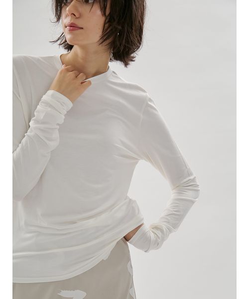 emmi（エミ）の「バンブーロングスリーブカットソー（Tシャツ/カットソー・レディース・ブラック/イエロー/ホワイト・F）」の13枚目の写真