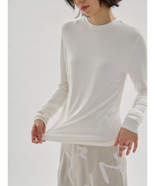 emmi（エミ）の「バンブーロングスリーブカットソー（Tシャツ/カットソー・レディース・ブラック/イエロー/ホワイト・F）」の14枚目の写真