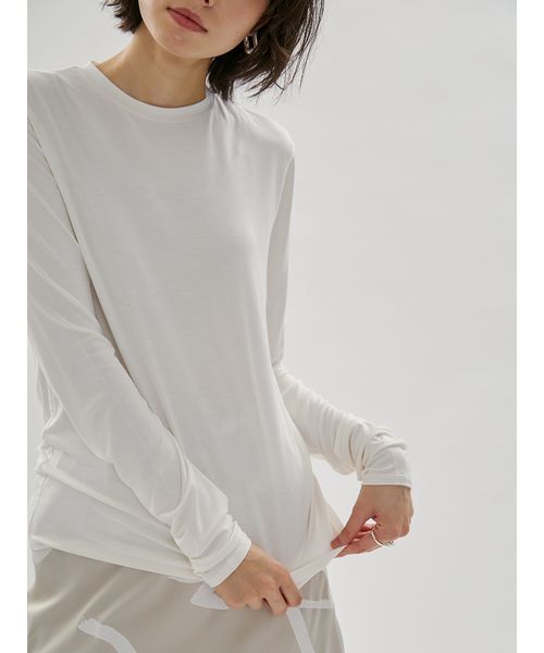 emmi（エミ）の「バンブーロングスリーブカットソー（Tシャツ/カットソー・レディース・ブラック/イエロー/ホワイト・F）」の6枚目の写真