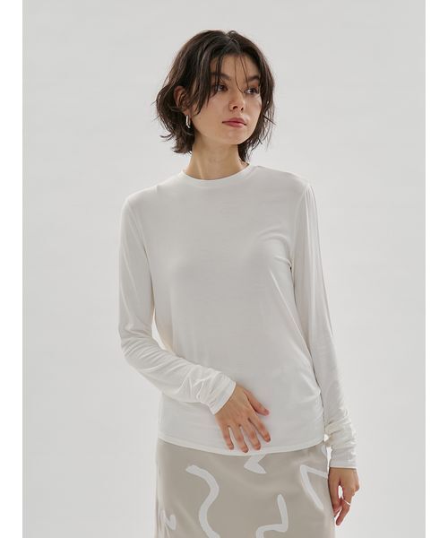 emmi（エミ）の「バンブーロングスリーブカットソー（Tシャツ/カットソー・レディース・ブラック/イエロー/ホワイト・F）」の8枚目の写真