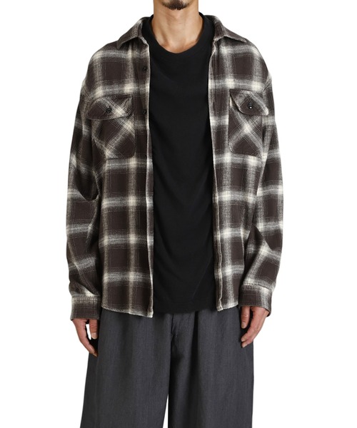 GOLD（ゴールド）の「GOLD / ゴールド：COTTON NEL CHECK PULLOVER WORK SHIRT：25B-GL29547[MUS]（シャツ/ブラウス・メンズ・ブラック・M）」の6枚目の写真