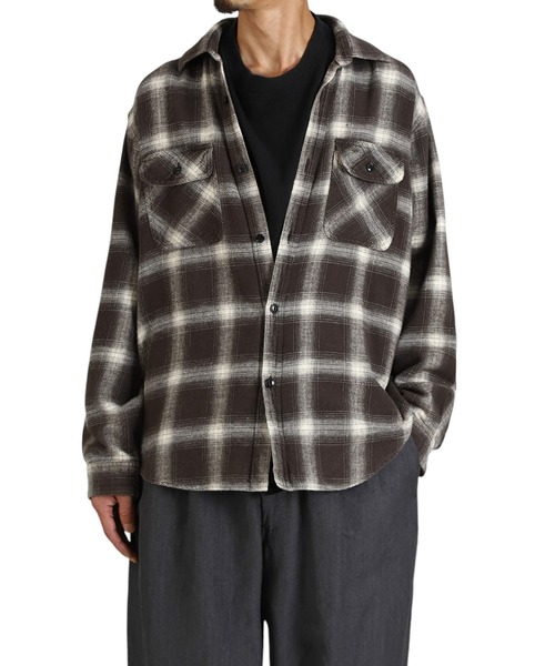 GOLD（ゴールド）の「GOLD / ゴールド：COTTON NEL CHECK PULLOVER WORK SHIRT：25B-GL29547[MUS]（シャツ/ブラウス・メンズ・ブラック・M）」の3枚目の写真