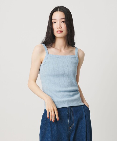 BEAUTY&YOUTH UNITED ARROWS(ビューティーアンドユースユナイテッドアローズ)の「コットン パターンメッシュ キャミソール(キャミソール・レディース・グレー系/ブラック/ピンク/ホワイト/ライトブルー/その他1・FREE)」の4枚目の写真