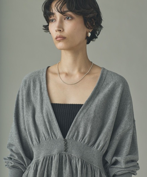 Curensology(カレンソロジー)の「Curensology(カレンソロジー)/ピンタックギャザーニットプルオーバー(ニット/セーター・レディース・クリーム/グレー/ブラック・FREE)」の9枚目の写真