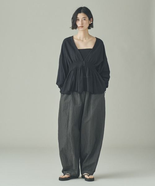 Curensology(カレンソロジー)の「Curensology(カレンソロジー)/ピンタックギャザーニットプルオーバー(ニット/セーター・レディース・クリーム/グレー/ブラック・FREE)」の15枚目の写真