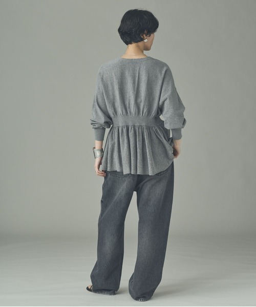 Curensology(カレンソロジー)の「Curensology(カレンソロジー)/ピンタックギャザーニットプルオーバー(ニット/セーター・レディース・クリーム/グレー/ブラック・FREE)」の8枚目の写真