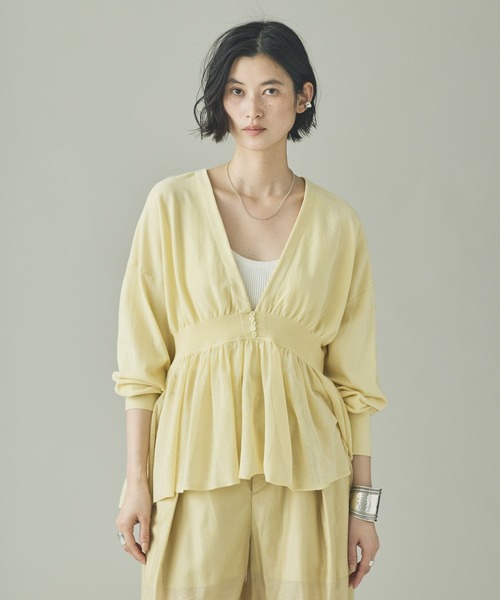 Curensology(カレンソロジー)の「Curensology(カレンソロジー)/ピンタックギャザーニットプルオーバー(ニット/セーター・レディース・クリーム/グレー/ブラック・FREE)」の18枚目の写真