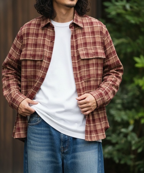 BANKS(バンクス)の「LS SHIRT /BANKS JOURNAL(バンクスジャーナル)チェックパターン長袖シャツ(シャツ/ブラウス・メンズ・ブルー/ブラウン・MEDIUM/LARGE)」の2枚目の写真