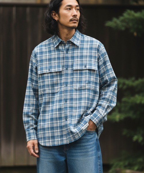 BANKS(バンクス)の「LS SHIRT /BANKS JOURNAL(バンクスジャーナル)チェックパターン長袖シャツ(シャツ/ブラウス・メンズ・ブルー/ブラウン・MEDIUM/LARGE)」の5枚目の写真