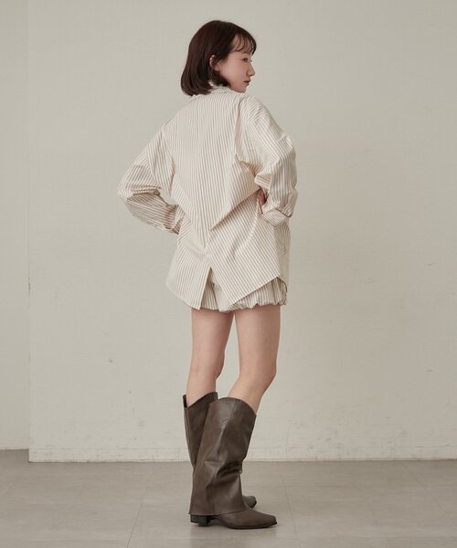 mline（エムライン）の「[mline]パジャマ ビッグシャツ（シャツ/ブラウス・レディース・ブルー/アイボリー・FREE）」の12枚目の写真