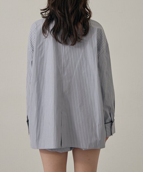 mline（エムライン）の「[mline]パジャマ ビッグシャツ（シャツ/ブラウス・レディース・ブルー/アイボリー・FREE）」の13枚目の写真