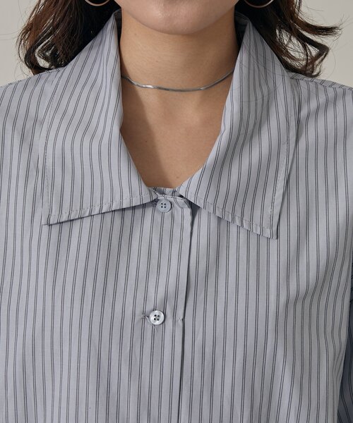 mline（エムライン）の「[mline]パジャマ ビッグシャツ（シャツ/ブラウス・レディース・ブルー/アイボリー・FREE）」の20枚目の写真