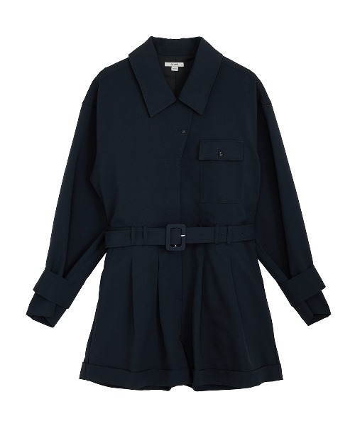 Ameri(アメリ)の「TRENCH LIKE SHORT ROMPERS(つなぎ/オールインワン・レディース・ベージュ/ネイビー・SMALL/MEDIUM)」の22枚目の写真