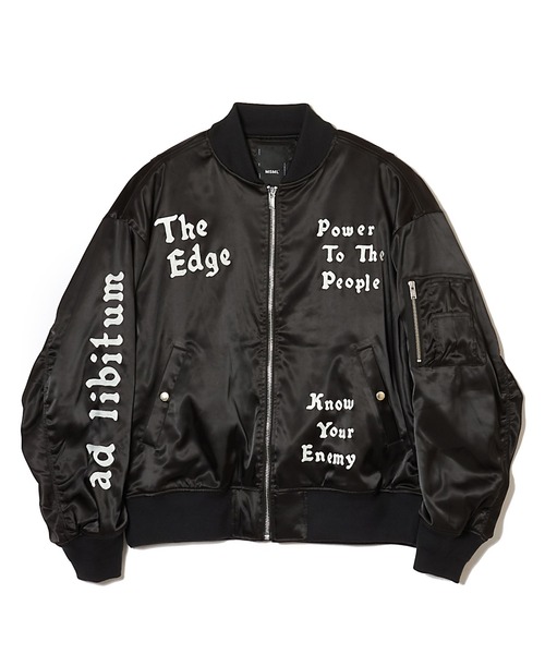 MSML（エムエスエムエル）の「MA1 EMBROIDERY SATIN JACKET（ブルゾン・メンズ・ブラック・XL/L/M）」の2枚目の写真