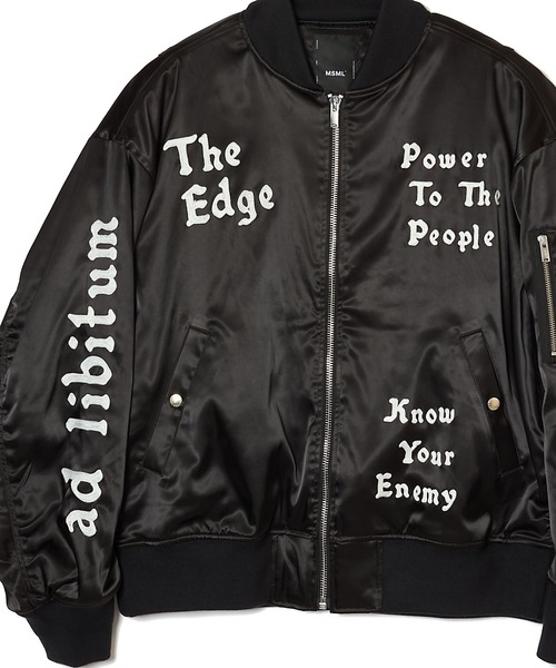 MSML（エムエスエムエル）の「MA1 EMBROIDERY SATIN JACKET（ブルゾン・メンズ・ブラック・XL/L/M）」の4枚目の写真