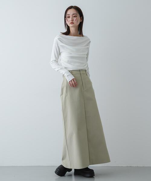 SENSE OF PLACE by URBAN RESEARCH（センスオブプレイスバイアーバンリサーチ）の「シアードレープリブトップ（Tシャツ/カットソー・レディース・オフホワイト/ブラック/ピンク・ONE）」の17枚目の写真