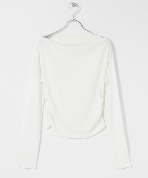 SENSE OF PLACE by URBAN RESEARCH（センスオブプレイスバイアーバンリサーチ）の「シアードレープリブトップ（Tシャツ/カットソー・レディース・オフホワイト/ブラック/ピンク・ONE）」の19枚目の写真