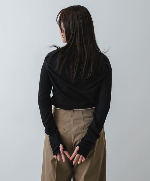 SENSE OF PLACE by URBAN RESEARCH(センスオブプレイスバイアーバンリサーチ)の「シアードレープリブトップ(Tシャツ/カットソー・レディース・オフホワイト/ブラック/ピンク・ONE)」の16枚目の写真