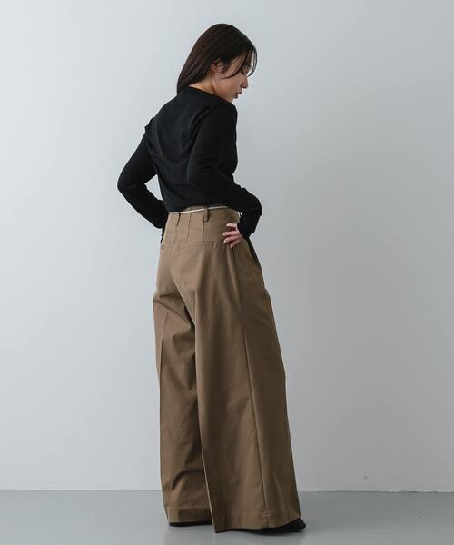 SENSE OF PLACE by URBAN RESEARCH(センスオブプレイスバイアーバンリサーチ)の「シアードレープリブトップ(Tシャツ/カットソー・レディース・オフホワイト/ブラック/ピンク・ONE)」の18枚目の写真