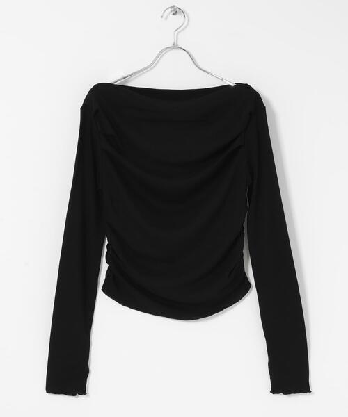 SENSE OF PLACE by URBAN RESEARCH(センスオブプレイスバイアーバンリサーチ)の「シアードレープリブトップ(Tシャツ/カットソー・レディース・オフホワイト/ブラック/ピンク・ONE)」の19枚目の写真