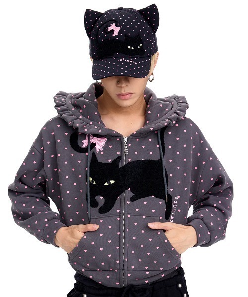 L.H.P(エルエイチピー)の「CFIERCE/フィアス/CAT ON MY HAT(キャップ・レディース・ホワイト/グレー・F)」の5枚目の写真