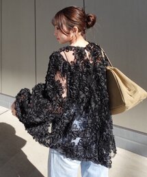 Remind me and forever | 【@toitopoooo_____コラボ】花柄チュールパフ長袖ブラウス(シャツ/ブラウス)