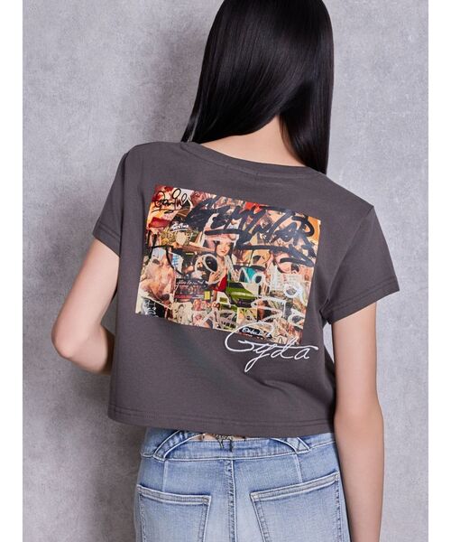 GYDA(ジェイダ)の「sacred edge cross PHOTOショートTシャツ(Tシャツ/カットソー・レディース・ピンク/オフホワイト/チャコールグレー・FREE)」の2枚目の写真