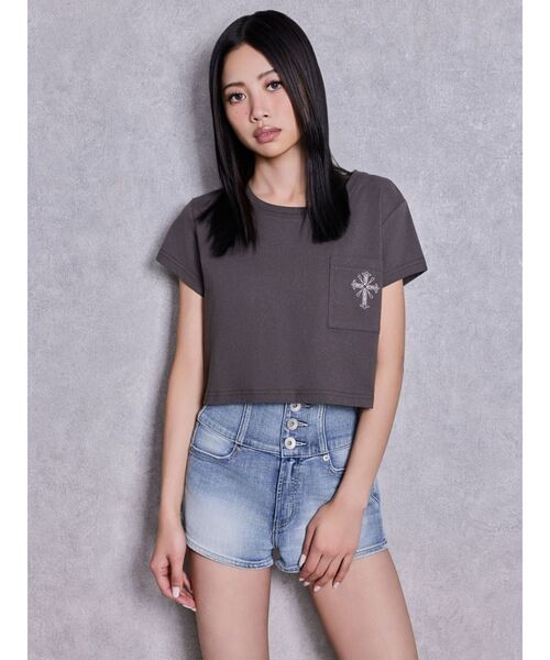 GYDA(ジェイダ)の「sacred edge cross PHOTOショートTシャツ(Tシャツ/カットソー・レディース・ピンク/オフホワイト/チャコールグレー・FREE)」の21枚目の写真