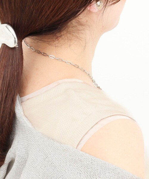 MICO COULIER（ミコクリエ）の「ラメテレコ×チュールタンクトップ（Tシャツ/カットソー・レディース・ライトグレー/チャコールグレー/オフホワイト・38）」の20枚目の写真