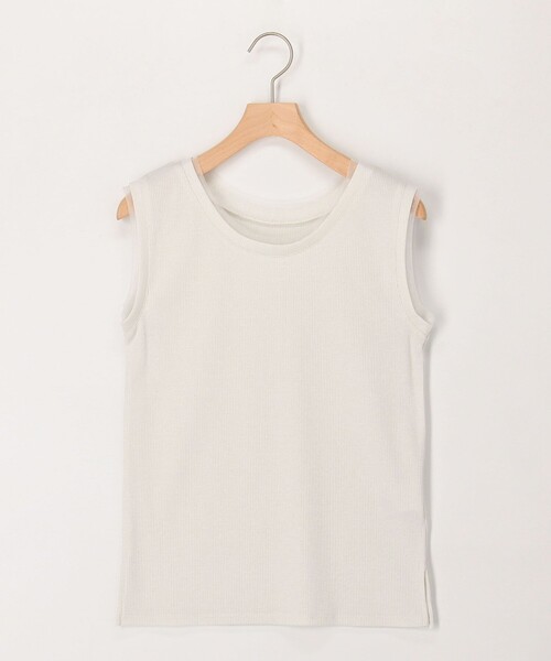 MICO COULIER（ミコクリエ）の「ラメテレコ×チュールタンクトップ（Tシャツ/カットソー・レディース・ライトグレー/チャコールグレー/オフホワイト・38）」の6枚目の写真