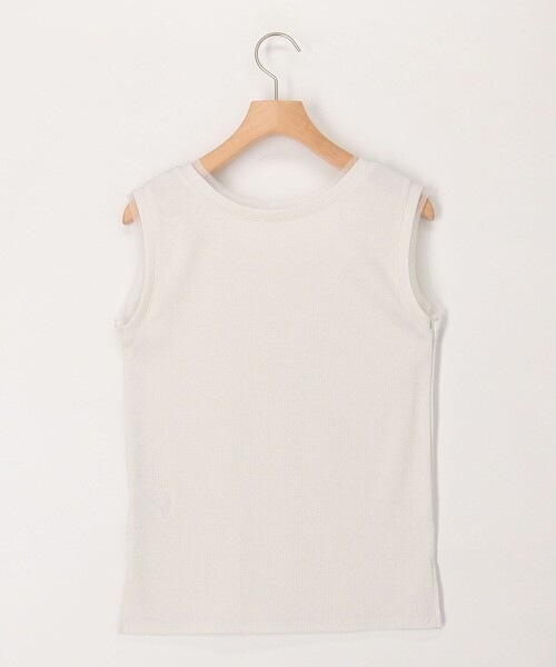 MICO COULIER（ミコクリエ）の「ラメテレコ×チュールタンクトップ（Tシャツ/カットソー・レディース・ライトグレー/チャコールグレー/オフホワイト・38）」の7枚目の写真