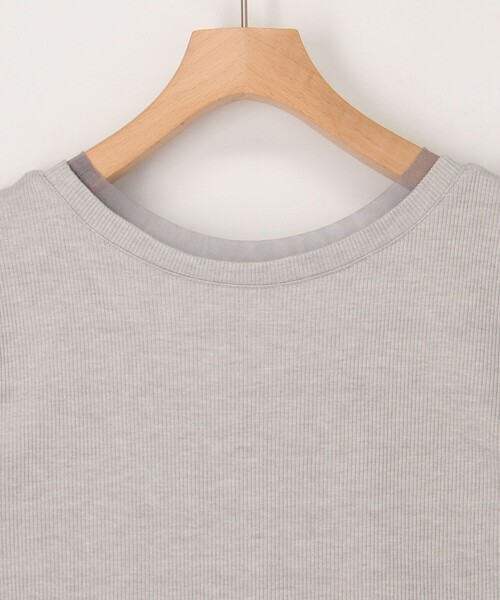 MICO COULIER（ミコクリエ）の「ラメテレコ×チュールタンクトップ（Tシャツ/カットソー・レディース・ライトグレー/チャコールグレー/オフホワイト・38）」の13枚目の写真