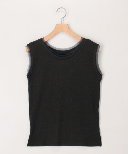 MICO COULIER（ミコクリエ）の「ラメテレコ×チュールタンクトップ（Tシャツ/カットソー・レディース・ライトグレー/チャコールグレー/オフホワイト・38）」の15枚目の写真