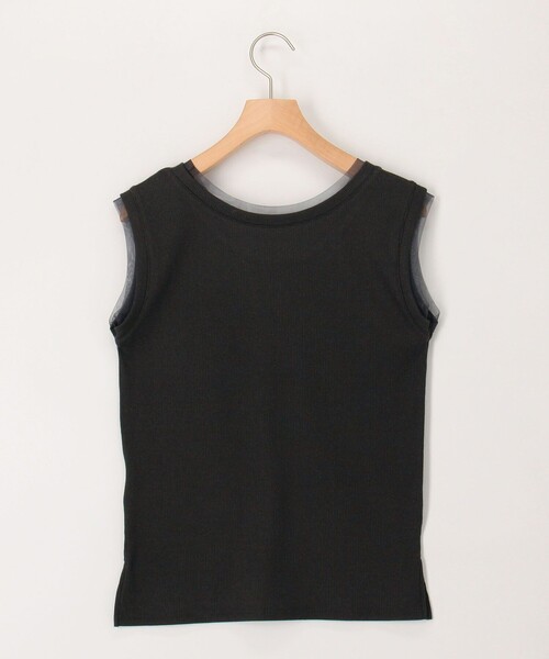 MICO COULIER（ミコクリエ）の「ラメテレコ×チュールタンクトップ（Tシャツ/カットソー・レディース・ライトグレー/チャコールグレー/オフホワイト・38）」の16枚目の写真