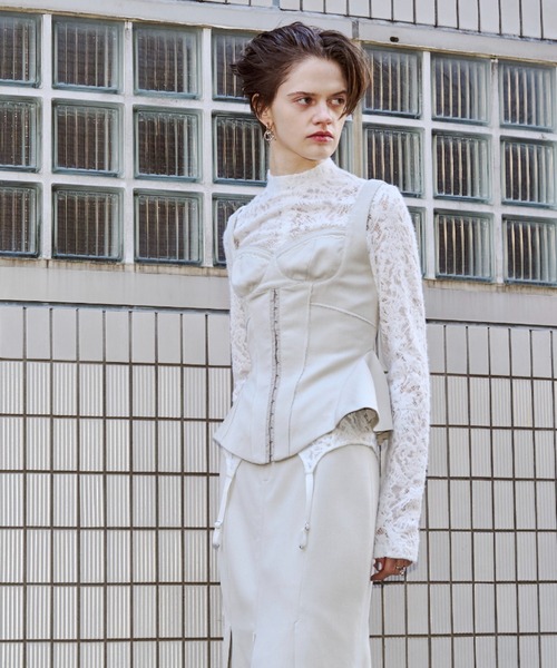 JOSE MOON（ジョゼムーン）の「INSIDE TIGHT SKIRT/インサイドタイトスカート（スカート・レディース・グレー/アイボリー・36/38）」の18枚目の写真