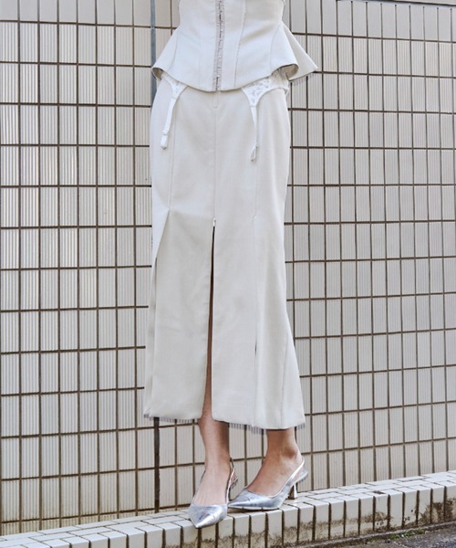 JOSE MOON（ジョゼムーン）の「INSIDE TIGHT SKIRT/インサイドタイトスカート（スカート・レディース・グレー/アイボリー・36/38）」の14枚目の写真