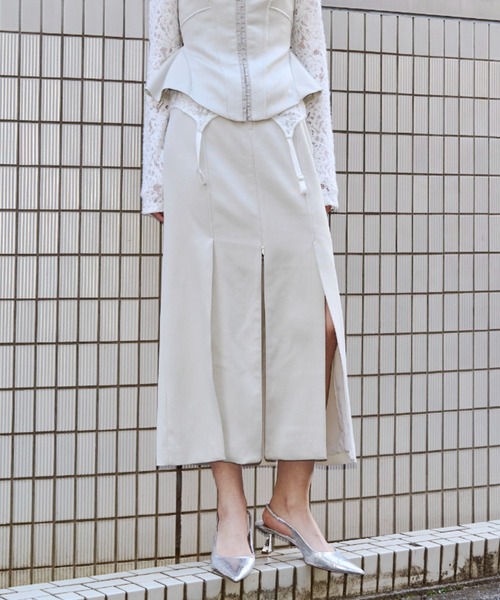 JOSE MOON（ジョゼムーン）の「INSIDE TIGHT SKIRT/インサイドタイトスカート（スカート・レディース・グレー/アイボリー・36/38）」の13枚目の写真